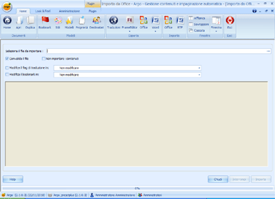 Importazione automatica dei contenuti in Argo con validazione del file e modifica dello status di bookmark e flag di traduzione