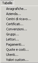 Nomos Menu Tabelle